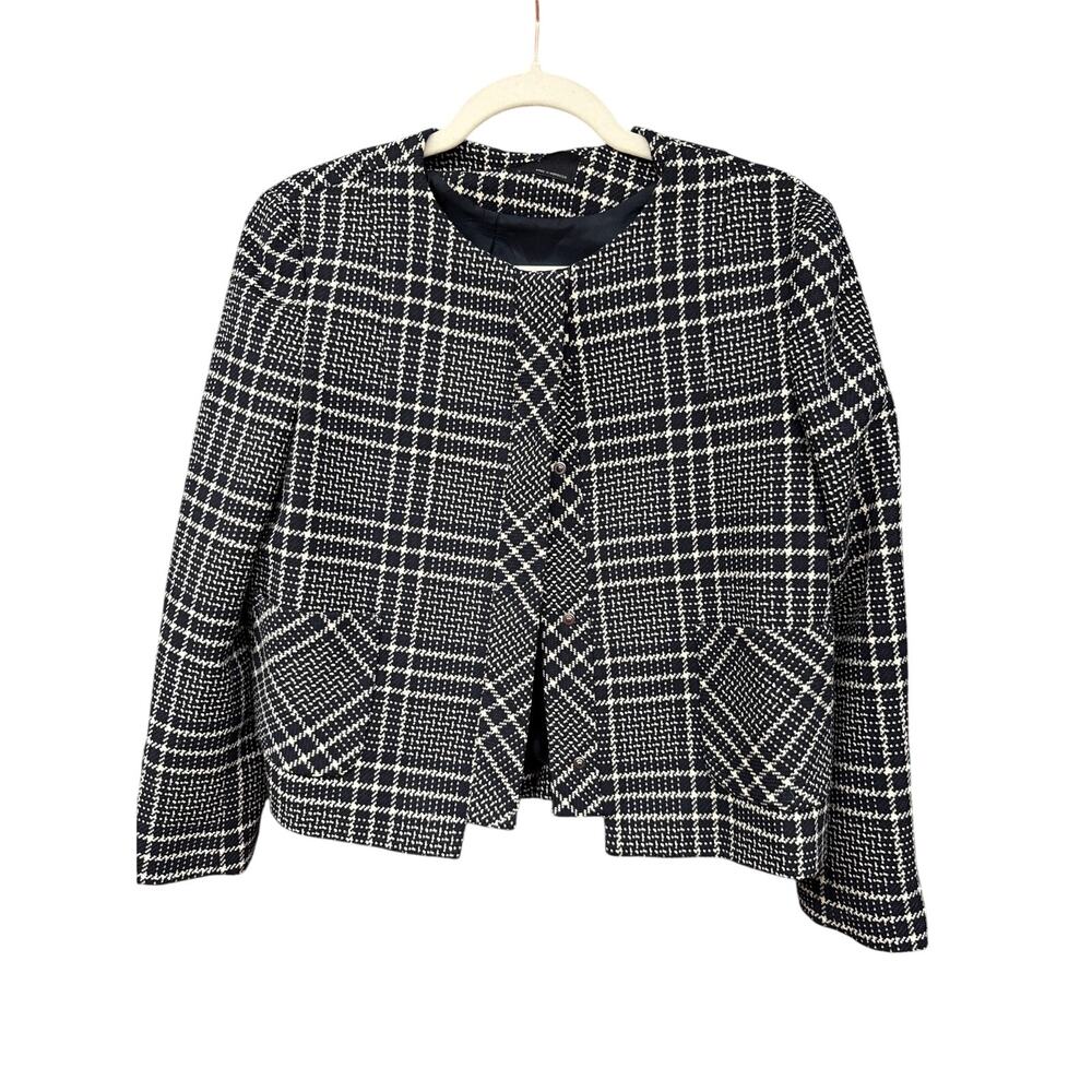 Zara Basic Collection Blazer Plaid Medium Profess… - image 1